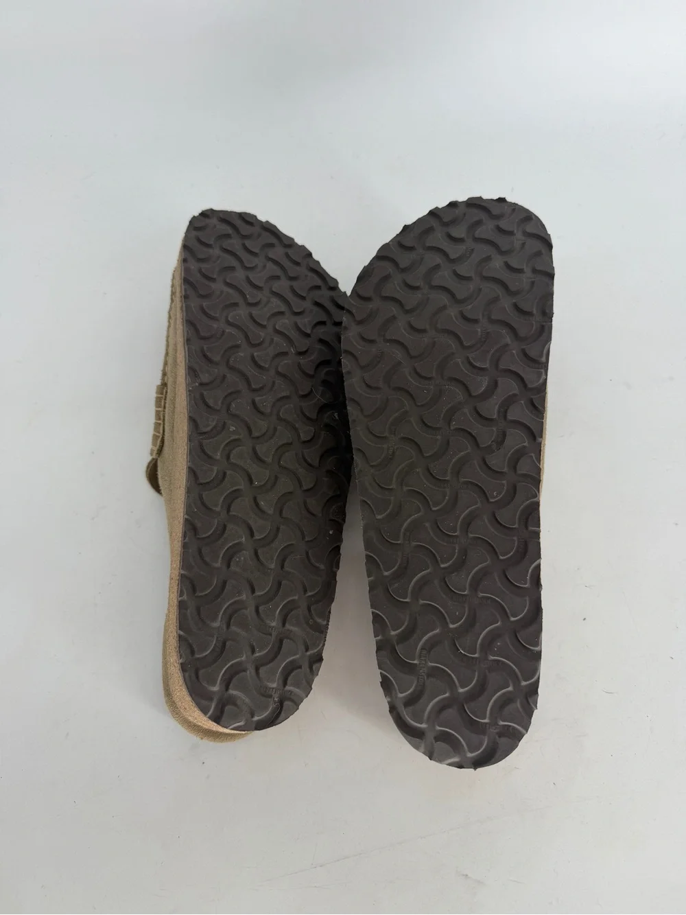 Birkenstock Naples Wrapped Taupe Suede Leather Clog Size 46
